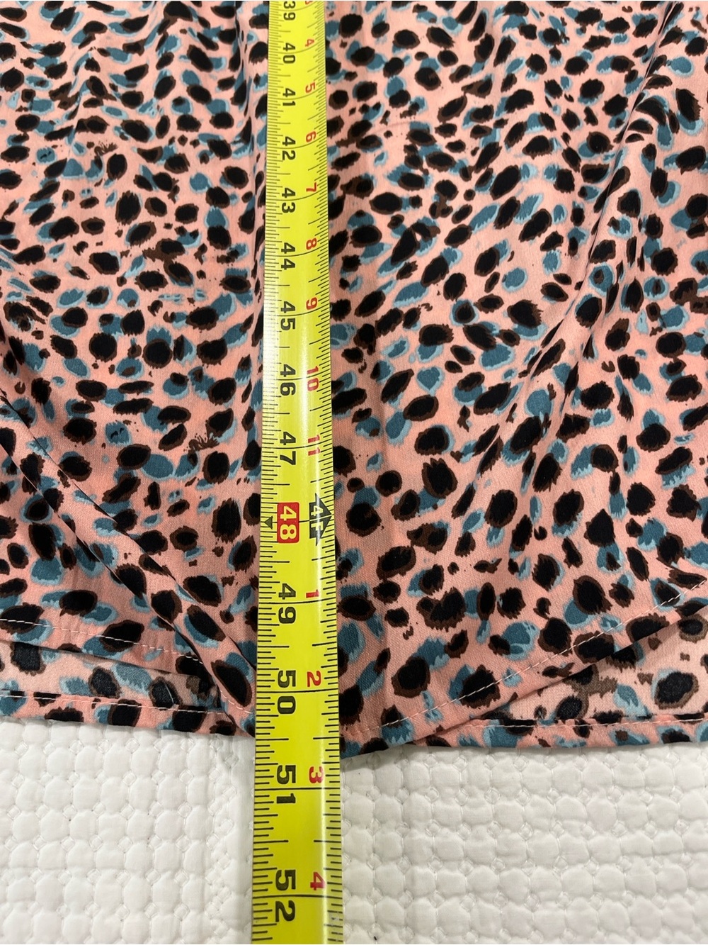 THML Pink Leopard Print Tiered Midi Dress Tassel Tie Boho Resort L cottagecore - Picture 6 of 10